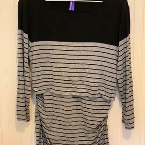 Striped Maternity & Nursing Top